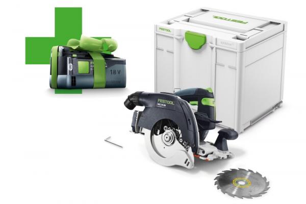 Festool Akku-Handkreissäge HKC 55 EB-Basic + Gratis 5 Ah Akku Nr. 577034 !!Nur solange der Vorrat reicht!!